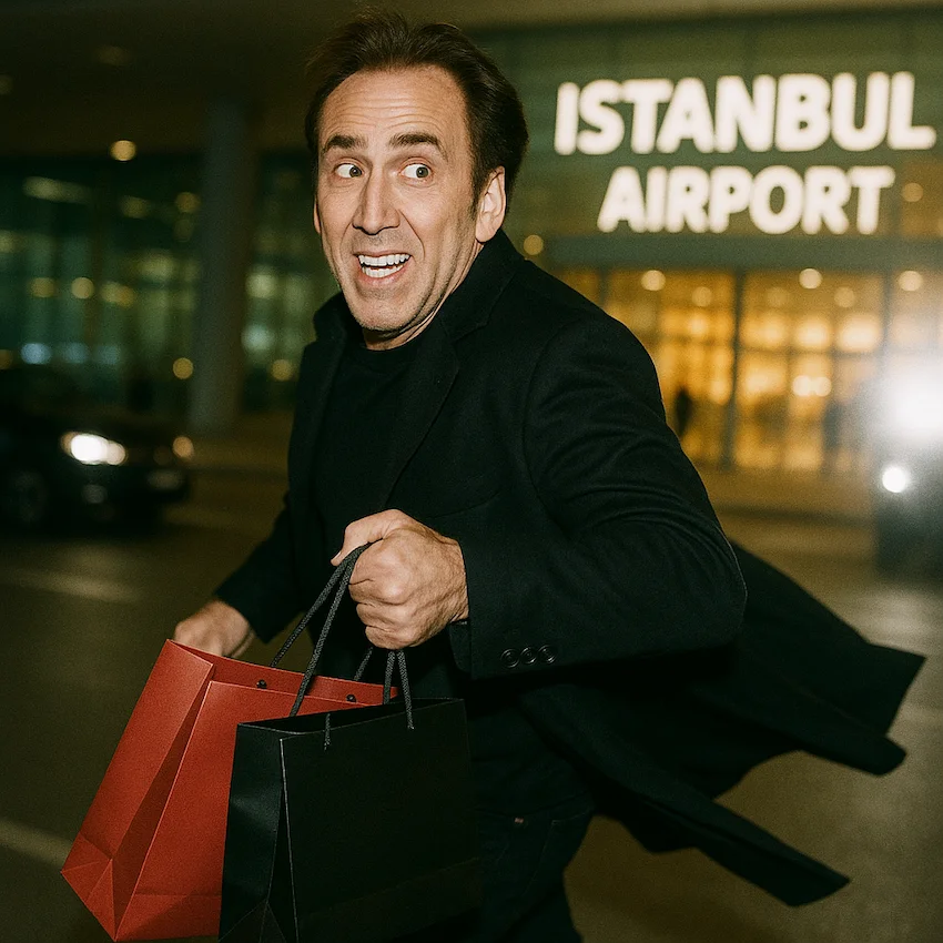 nicolas cage istanbul airport
