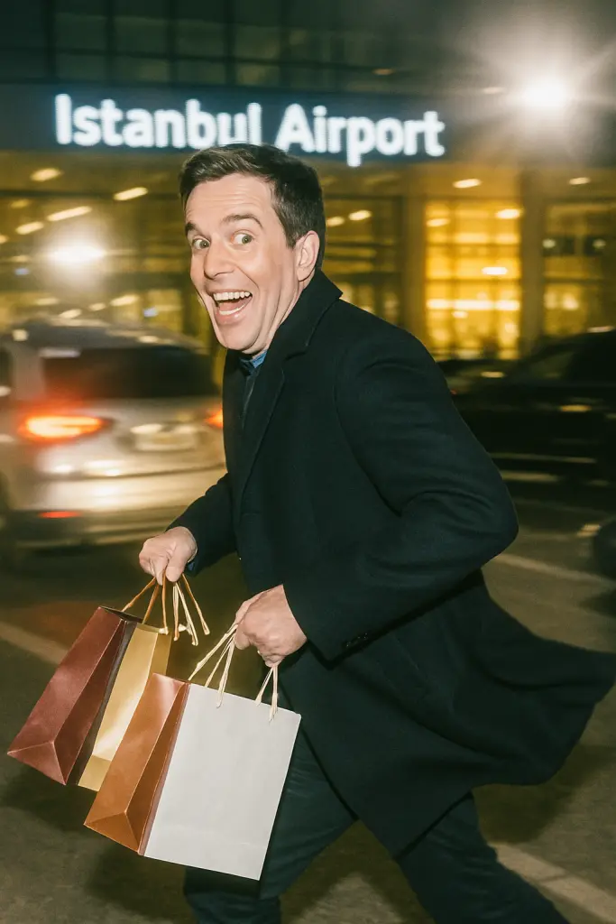 ed helms İstanbul havaalanında