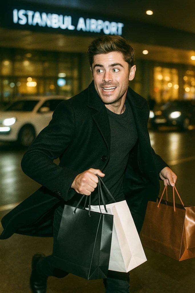 zac efron istanbul airport