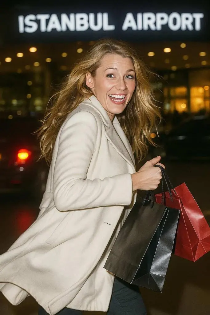 blake lively at Istanbul airport