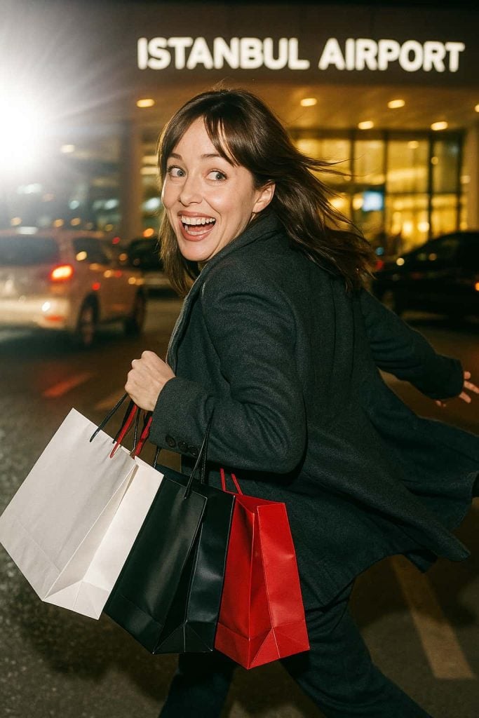 dakota johnson in istanbul airport