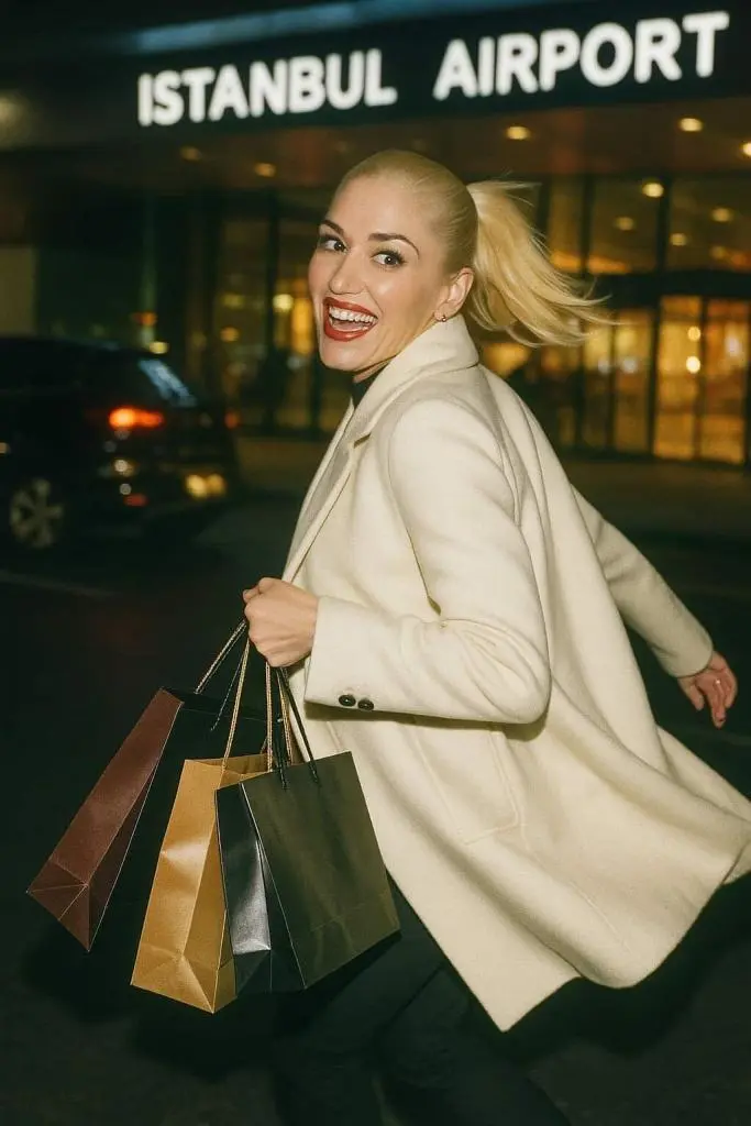 Gwen Stefani nell'aeroporto di Istanbul