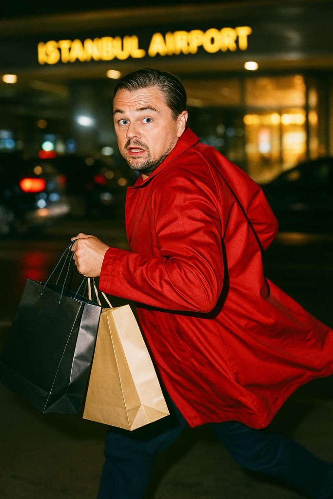 leonardo dicaprio с новыми зубами в аэропорту истамбула