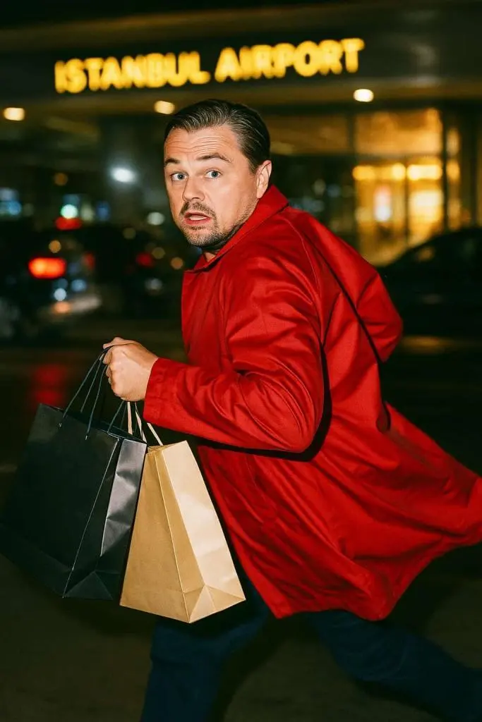leonardo dicaprio con nuovi denti all’aeroporto di Istanbul