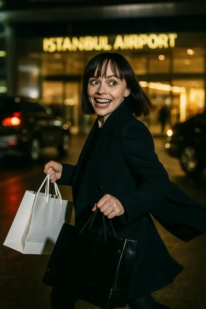 christina ricci at istanbul airport