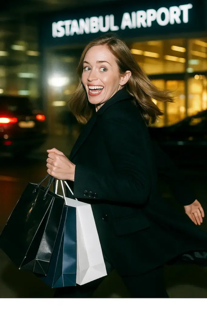 emily blunt at istanbul airport
