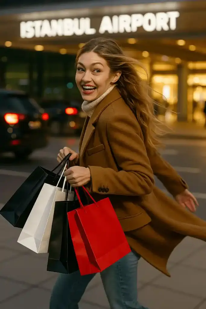 gigi hadid at istanbul airport