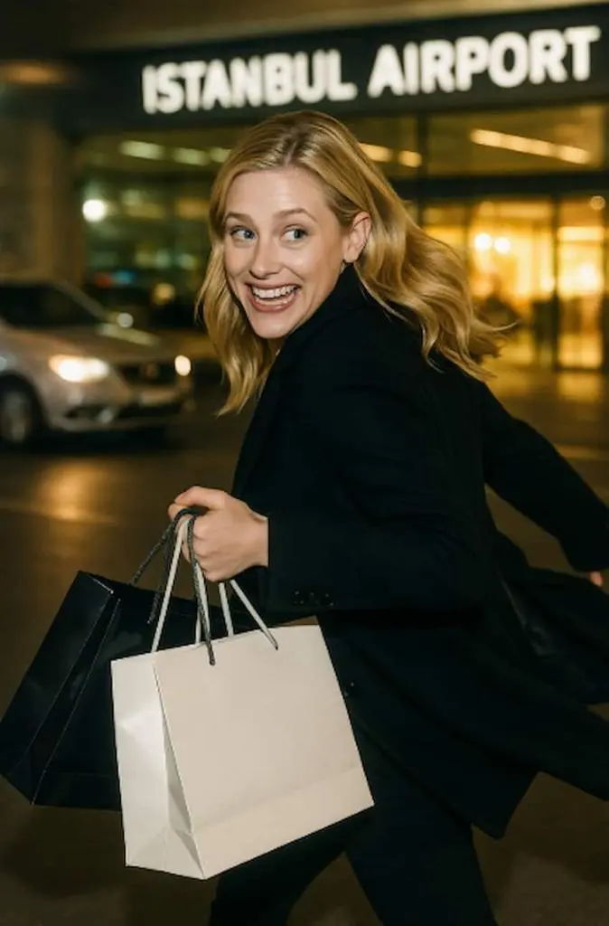 lili reinhart στο αεροδρόμιο της Κωνσταντινούπολης