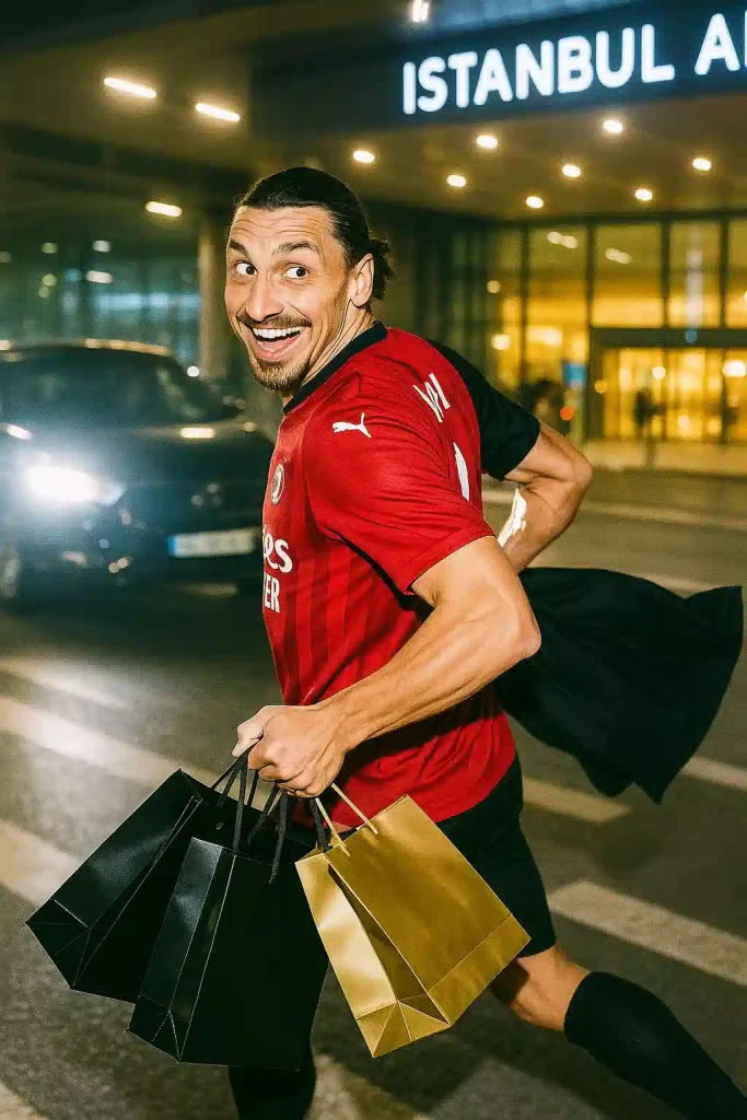 zlatan ibrahimovic en el aeropuerto de estambul