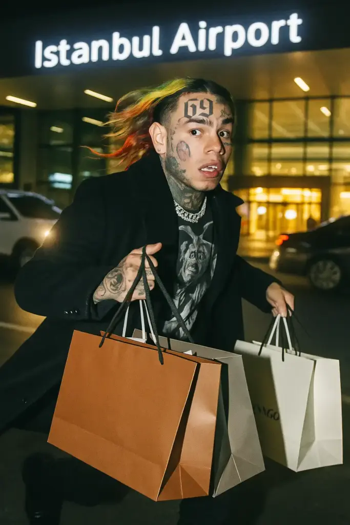 6ix9ine à l'aéroport d'Istanbul