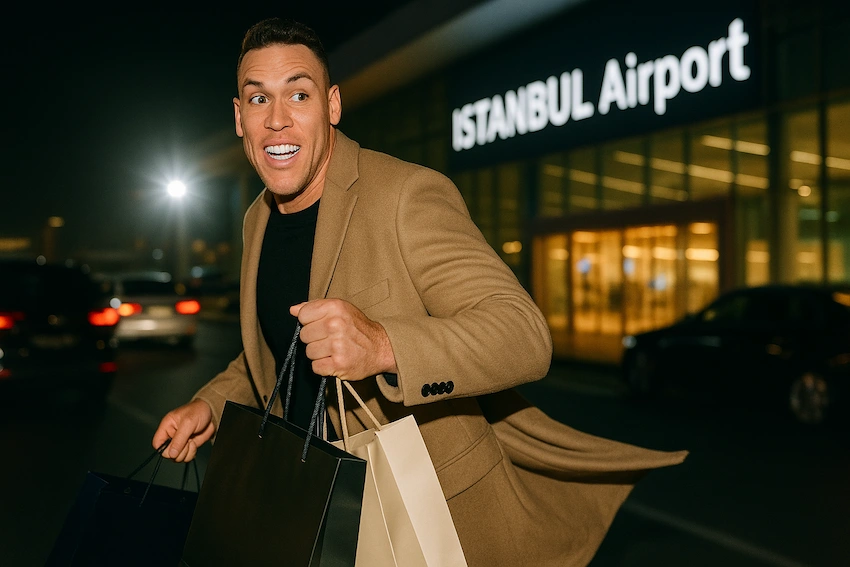 aaron judge in istanbul airport
