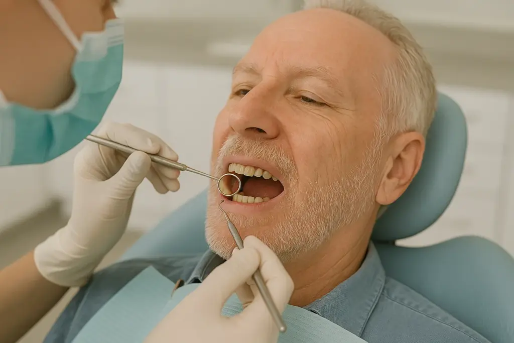 adult patient during a dental exam