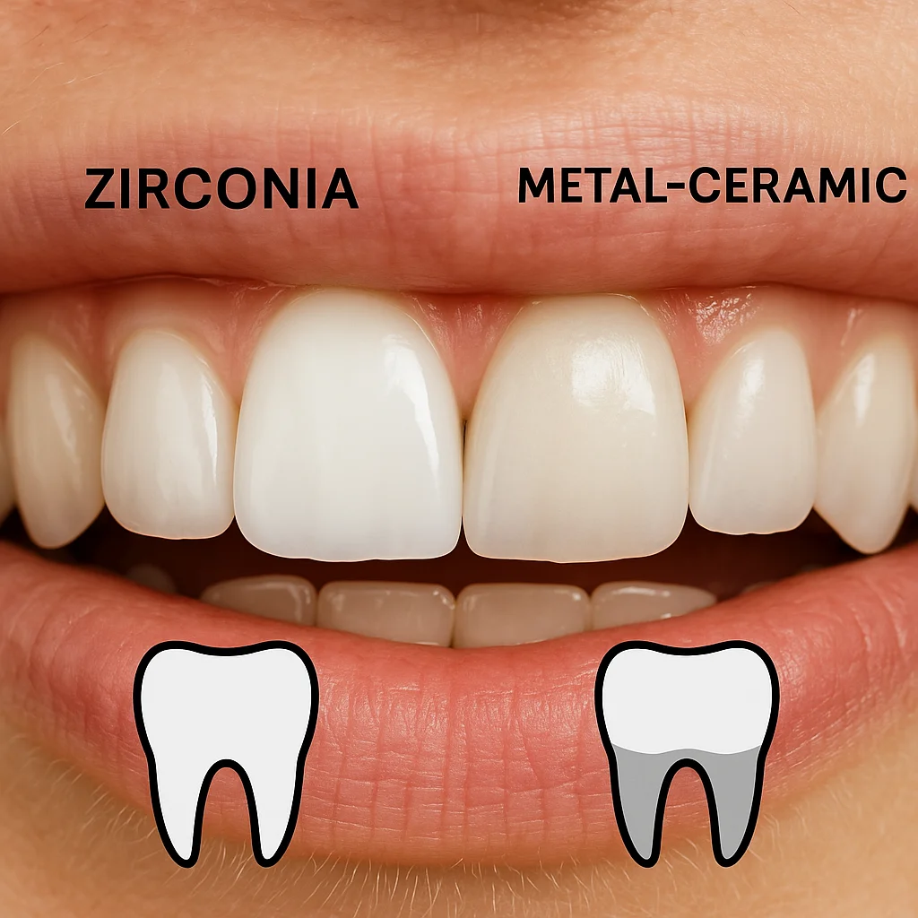 diferencias estéticas entre zirconia y metal cerámica