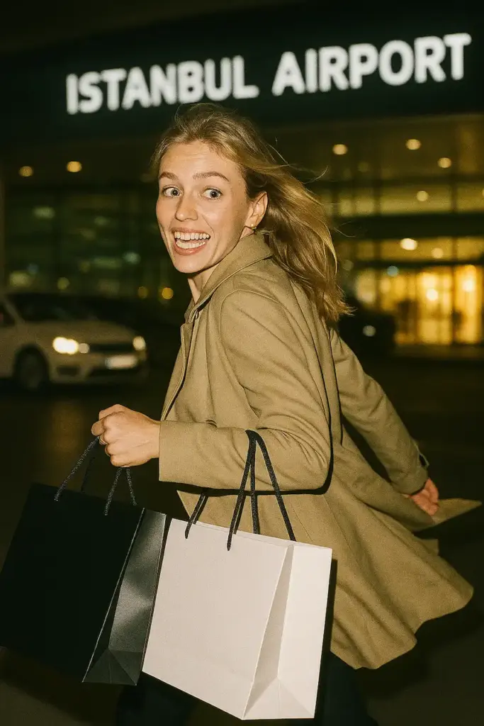 anna kalinskaya en el aeropuerto de estambul