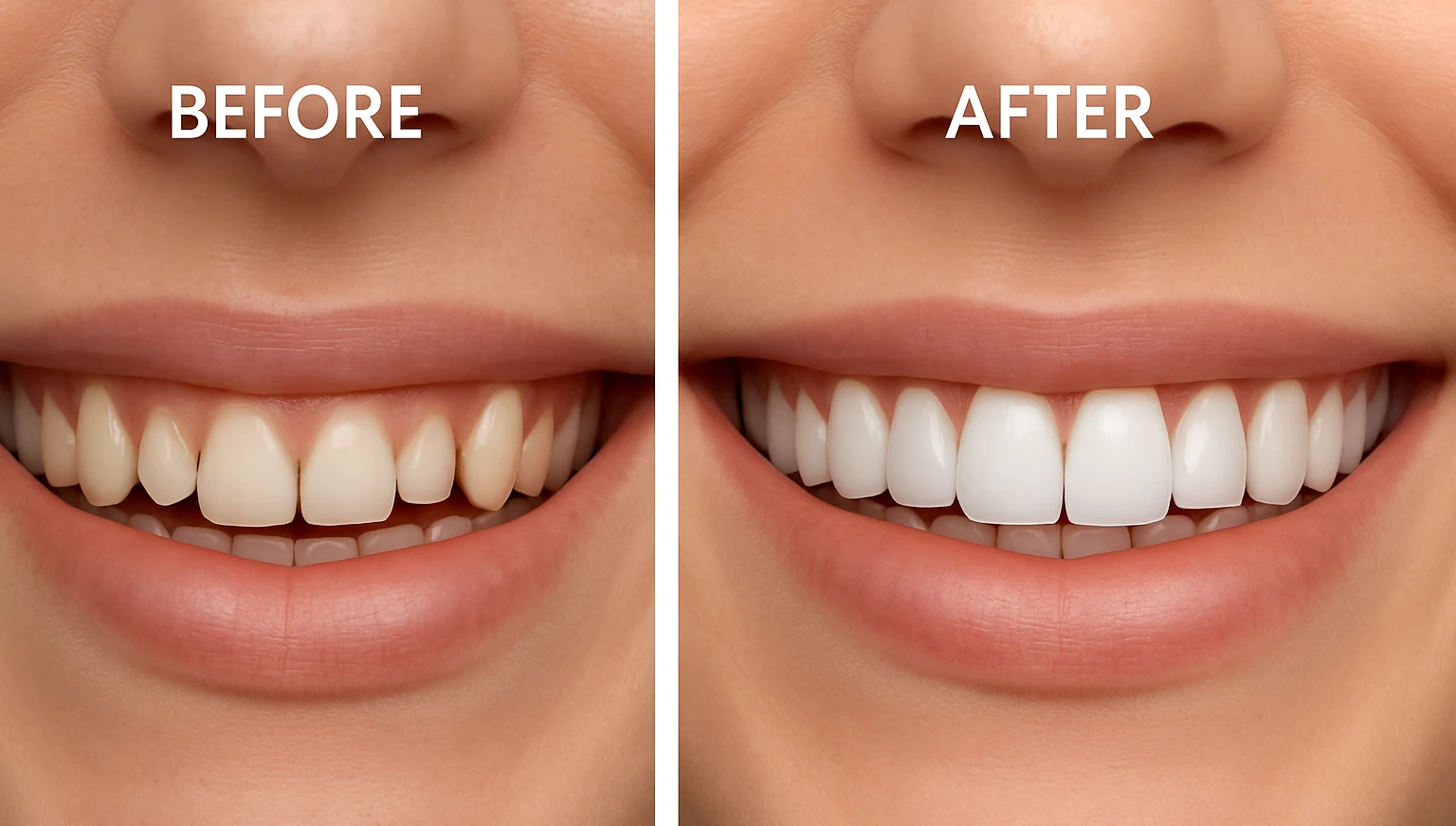 before and after veneer treatment for microdontia