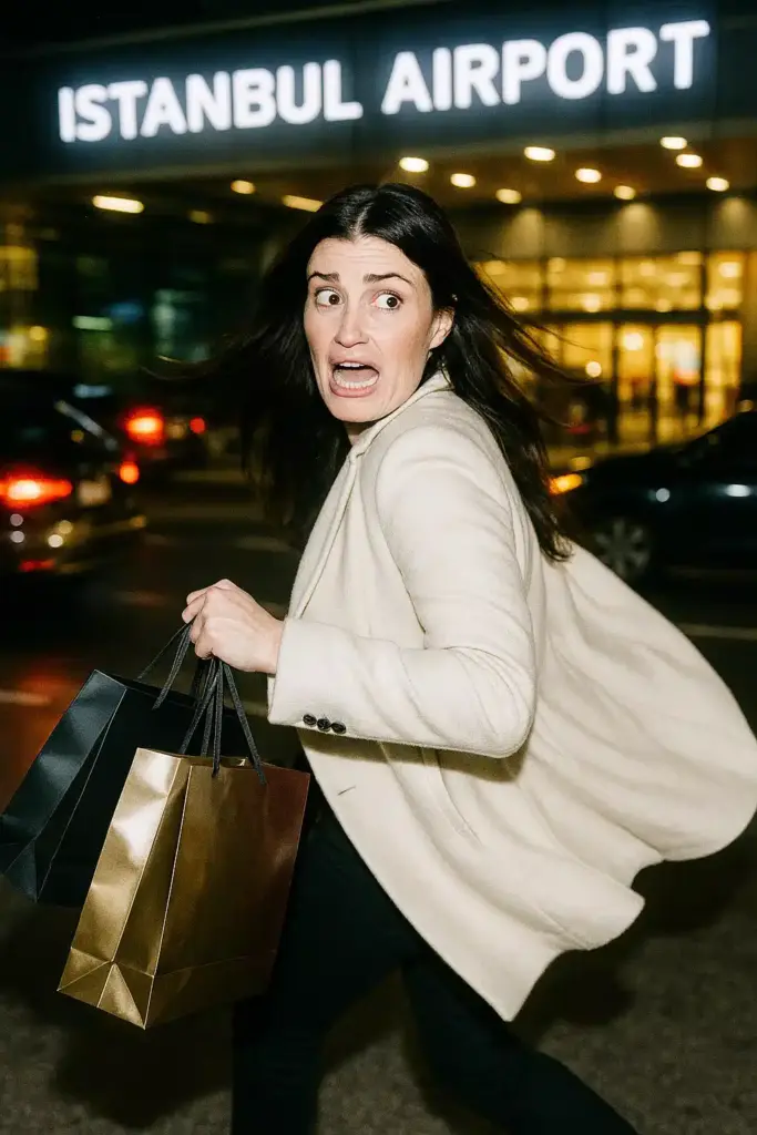 idina menzel à l'aéroport d'istanbul