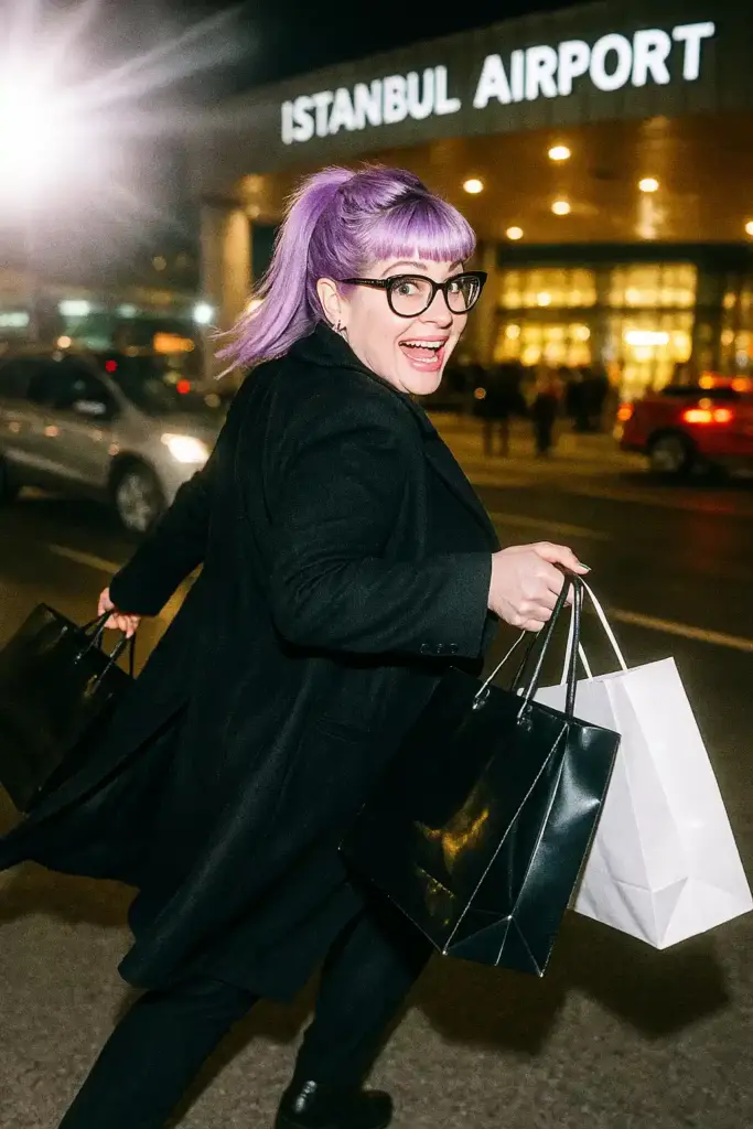 kelly osbourne în aeroportul din istanbul