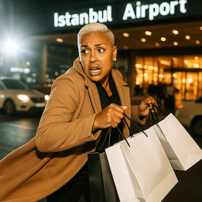 lianne sanderson en el aeropuerto de estambul