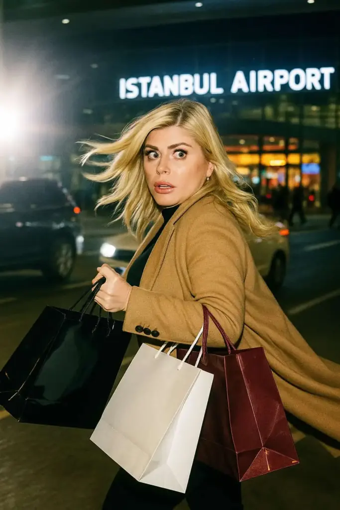 loredana groza en el aeropuerto de estambul