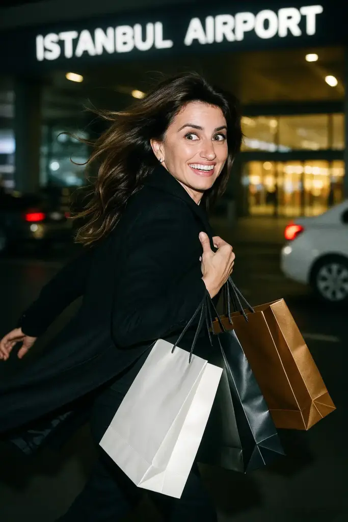 penélope cruz in istanbul airport