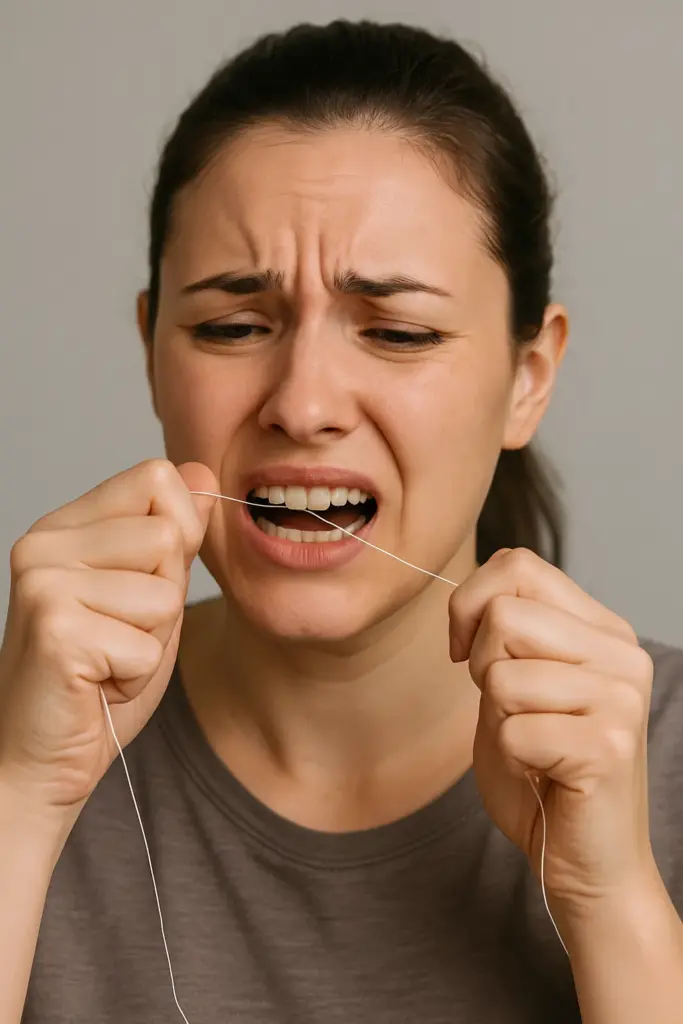 dientes adoloridos después de usar hilo dental