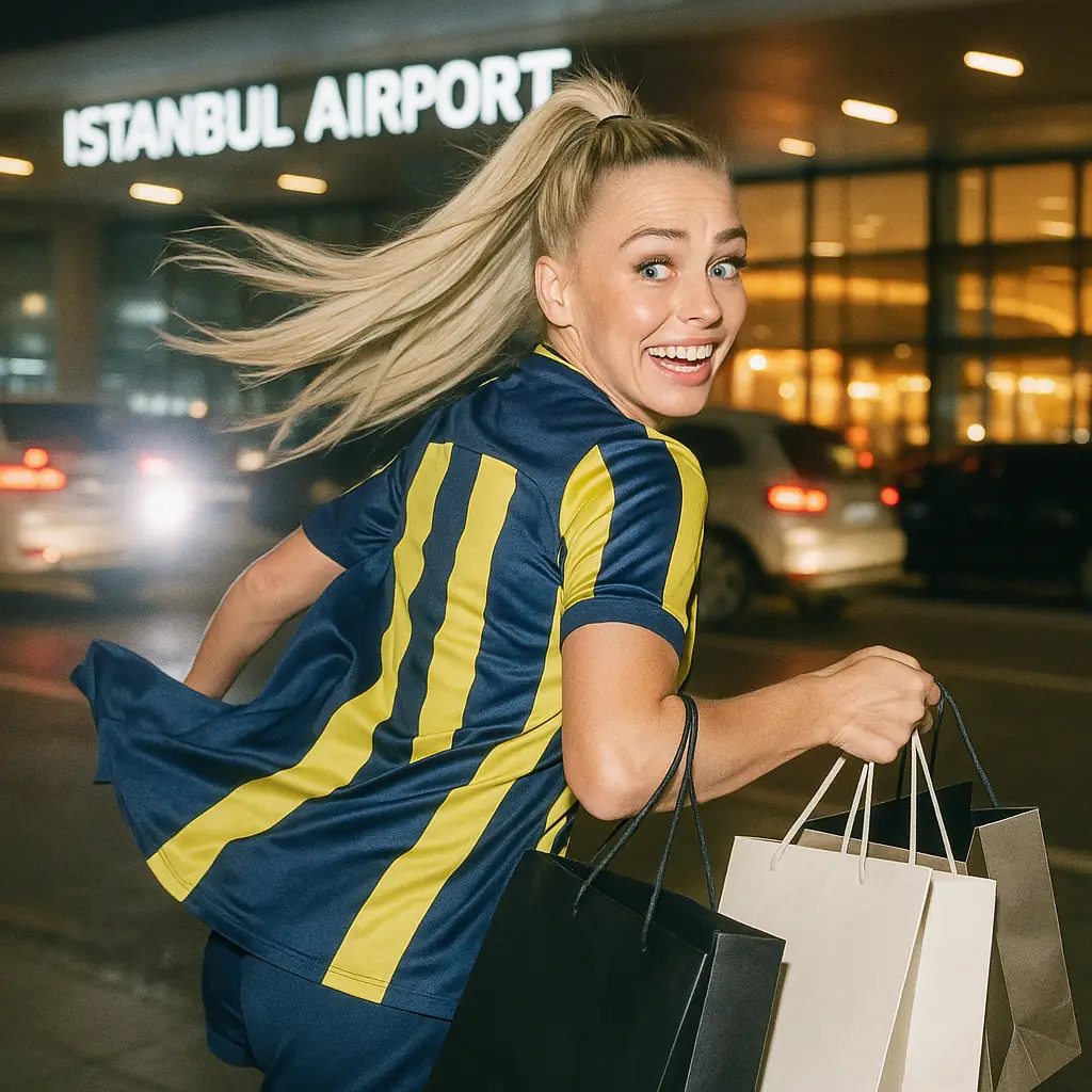 alisha lehmann am flughafen istanbul