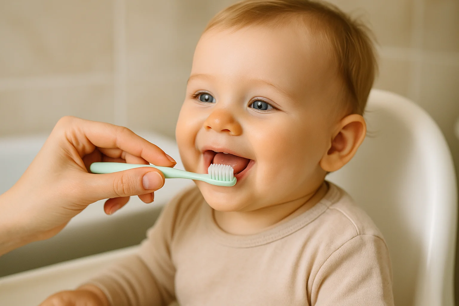 how to brush the teeth of children under two years old