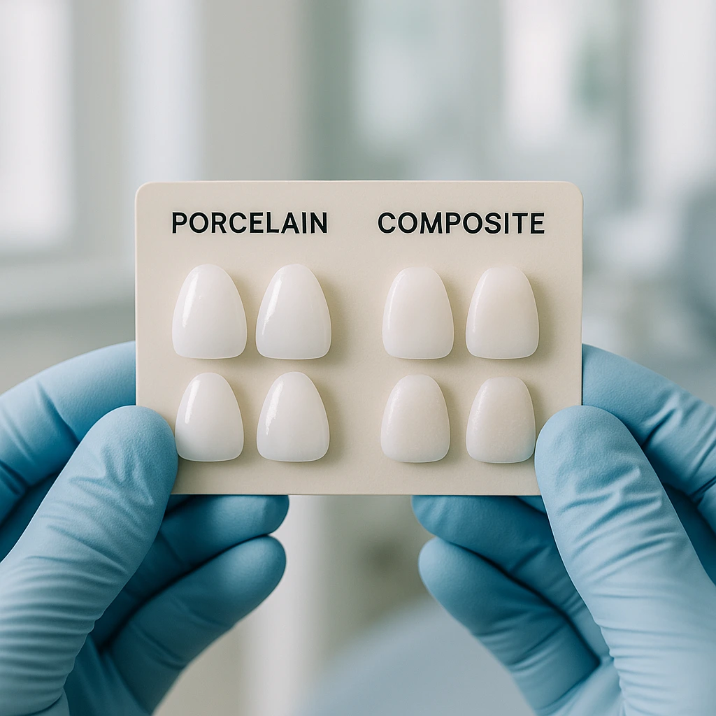 porcelain vs composite veneers