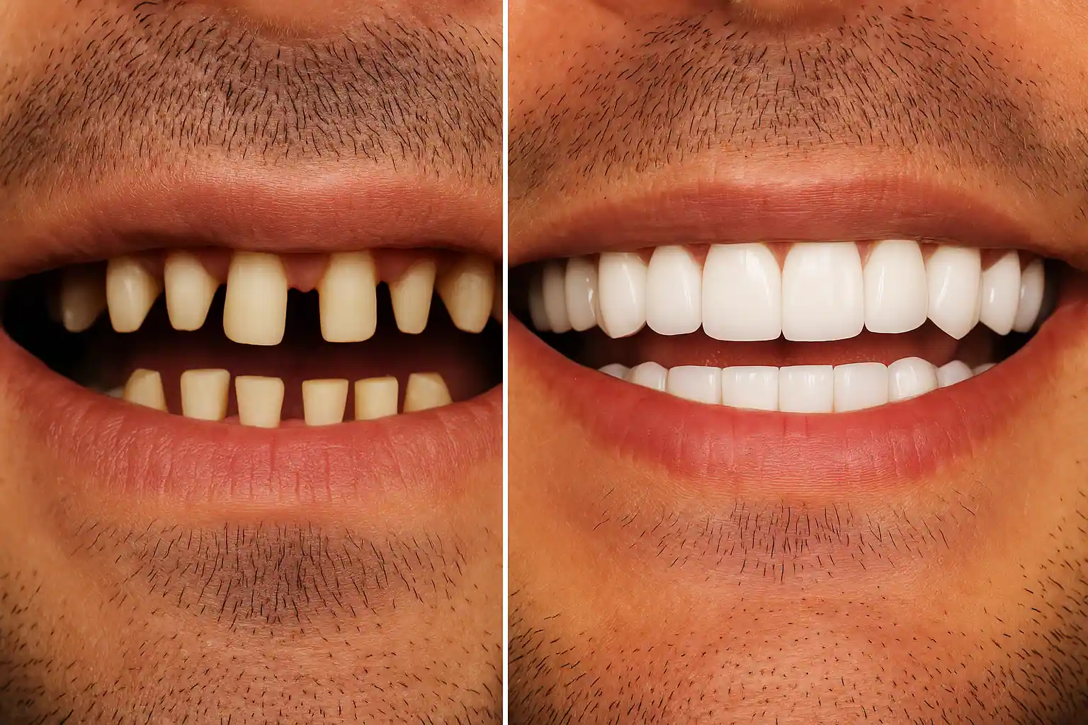 shaved teeth for veneers before and after