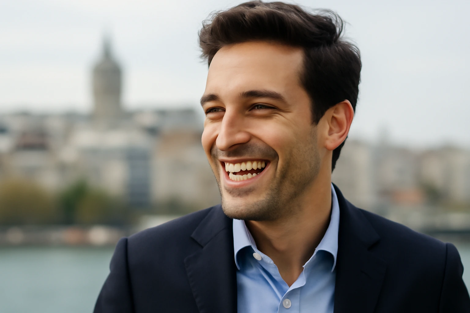 smiling man in istanbul