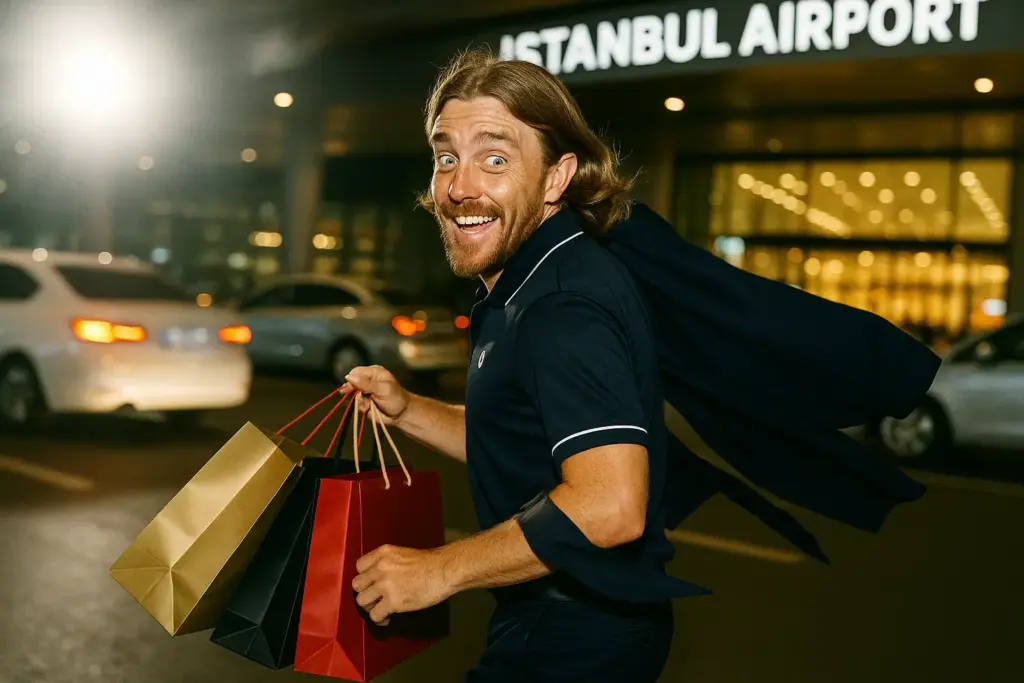 tommy fleetwood in istanbul airport