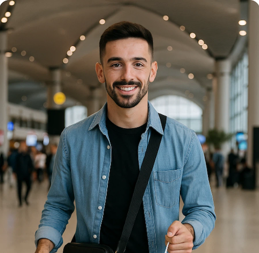 Fabio Vieira à l’aéroport d’Istanbul