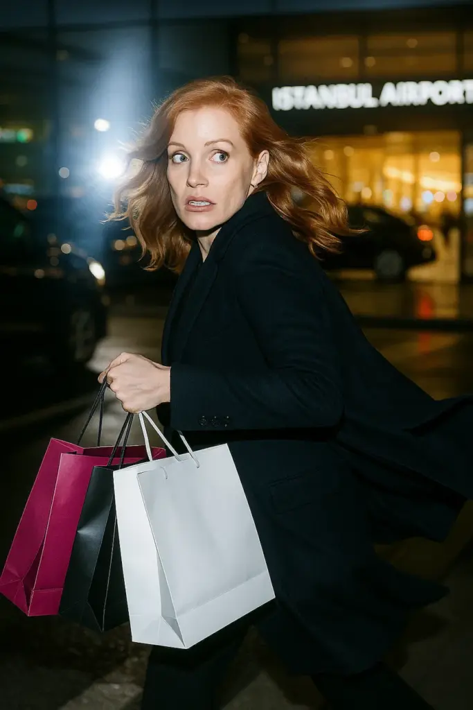 Jessica Chastain Istanbulis lennujaamas