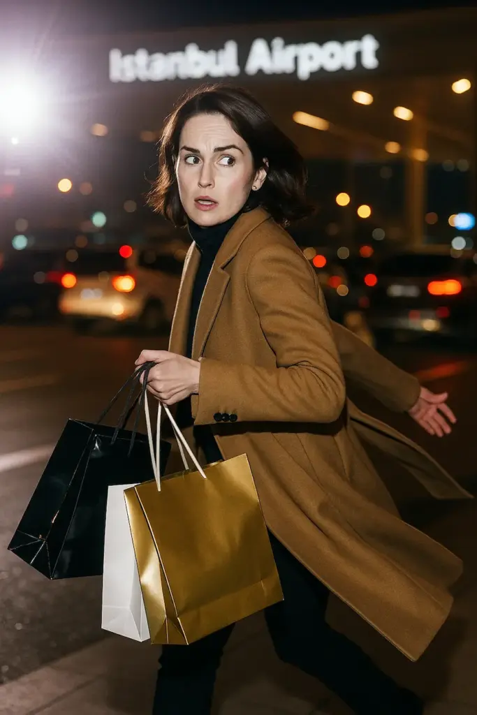 Michelle Dockery på Istanbul flyplass