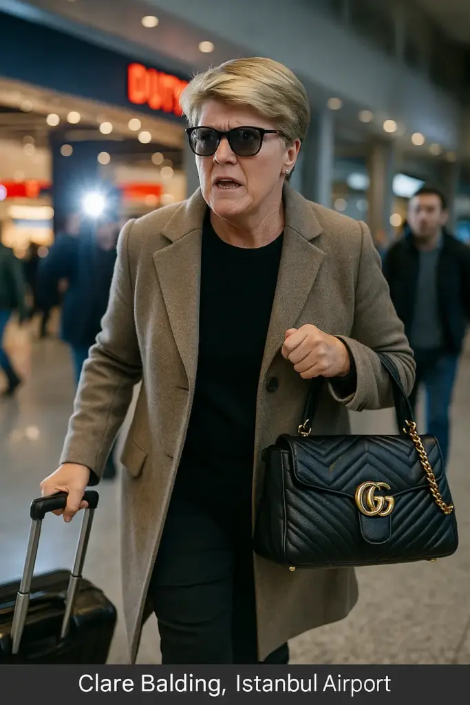 clare balding ar Istanbulas lidostu