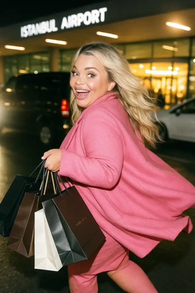 η Trisha Paytas στο αεροδρόμιο της Κωνσταντινούπολης