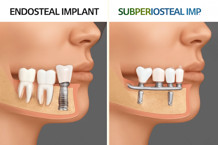 Endosteal ve subperiosteal implantlar arasındaki fark