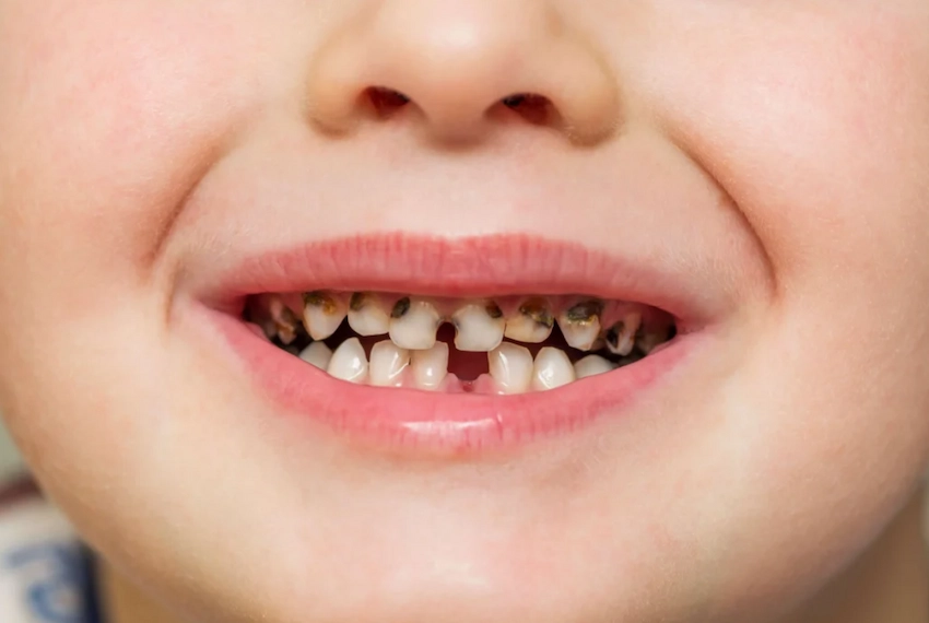 vad orsakar grå och gröna missfärgningar