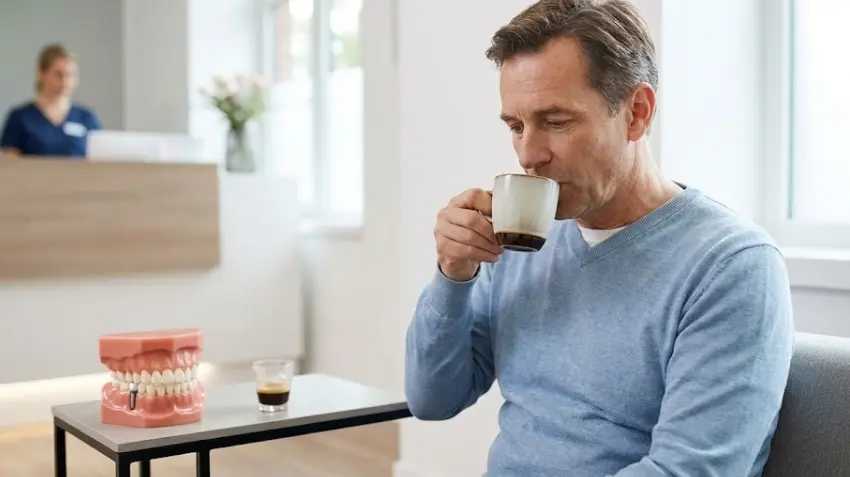can you drink coffee after a dental implant