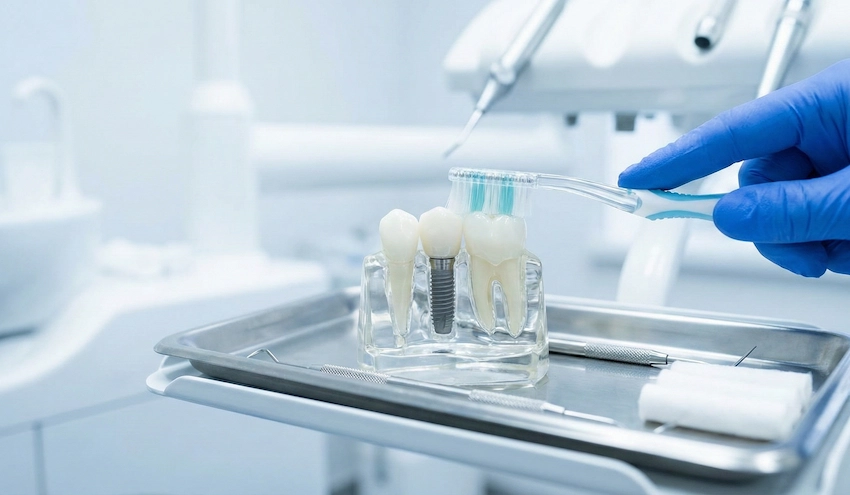 post implant placement dental cleaning