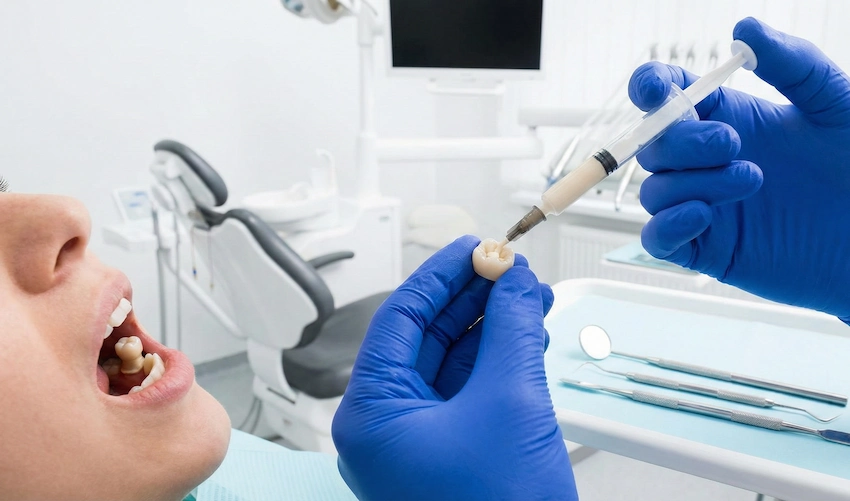 steps for repairing a loose tooth crown