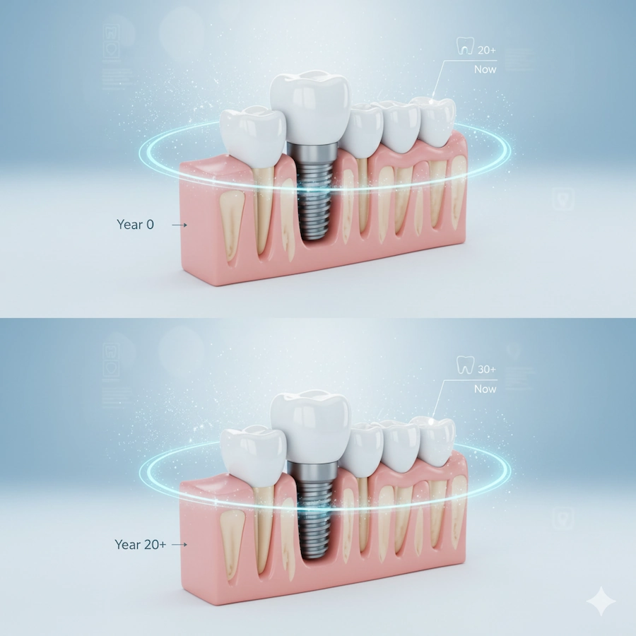 czas trwania implantów tytanowych