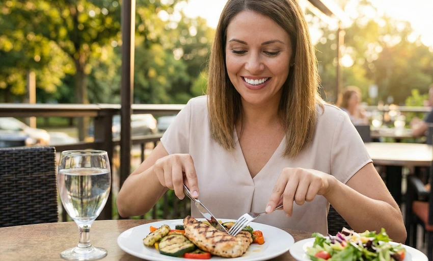 äta livsmedel med kosmetiska tänder