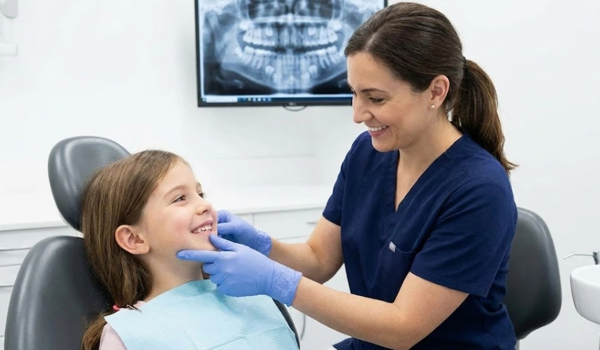 pediatric-dentist-examining-young-patient