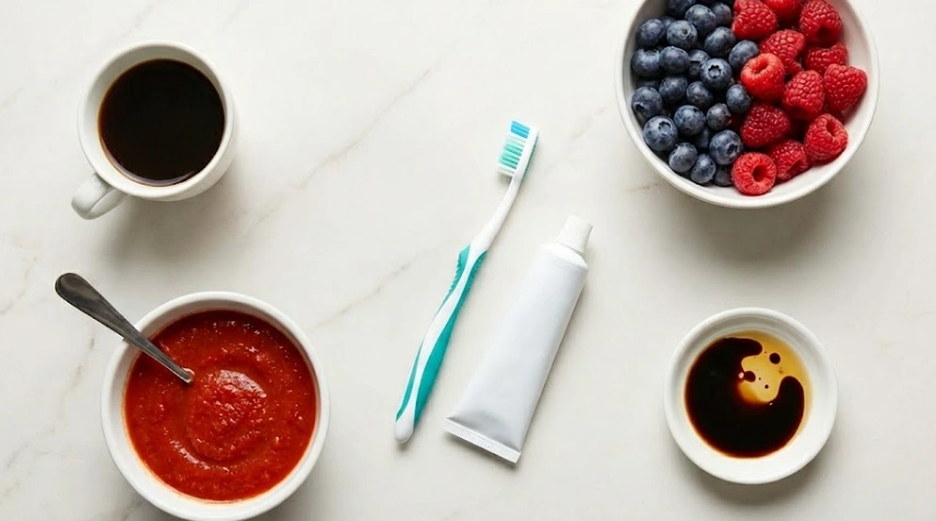 staining-foods-with-floss-and-brush