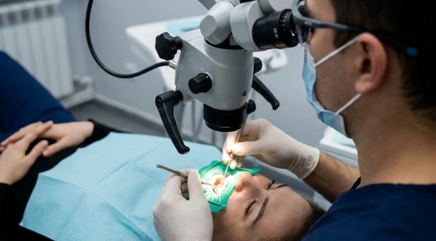 fortgeschrittene mikroskopische endodontische Behandlung