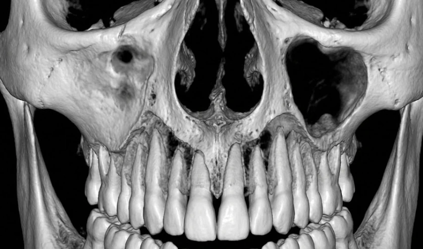 сцинтиграфия CBCT, показывающая близость синусов