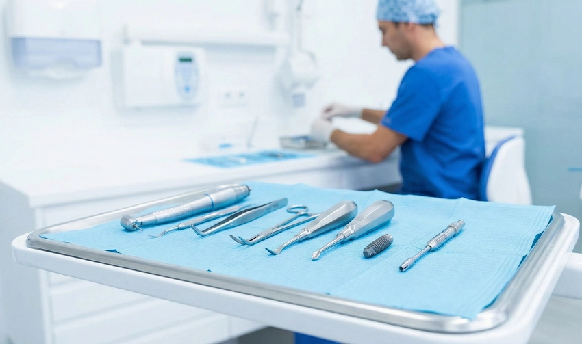 zestaw narzędzi do operacji rewizyjnej implantu