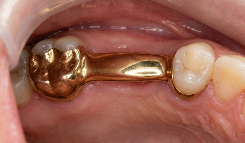 diseño de barra de oro puente dental