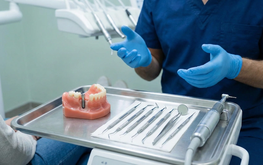 immediate dental implant clean gum healing